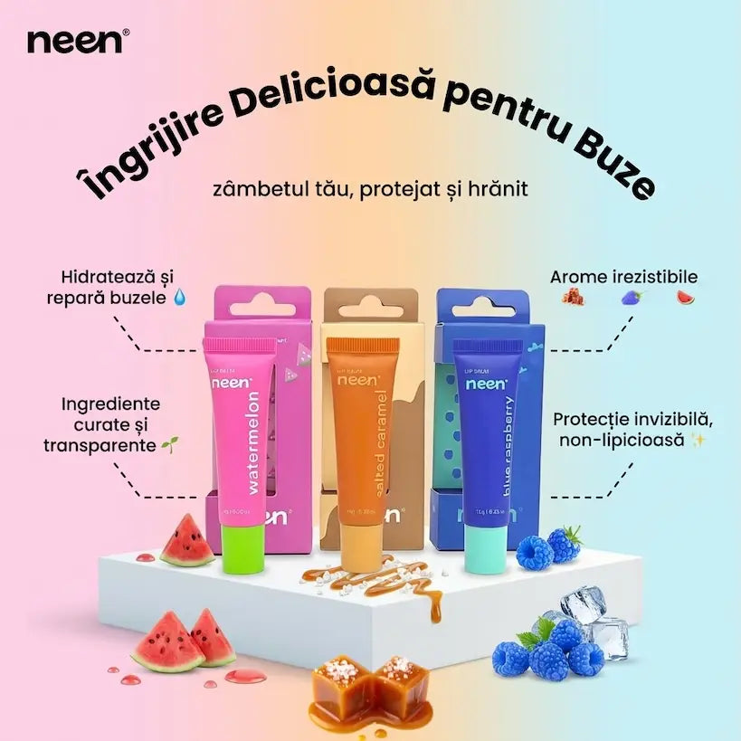 Balsam de buze neen cu aromă plăcută și efect hidratant
