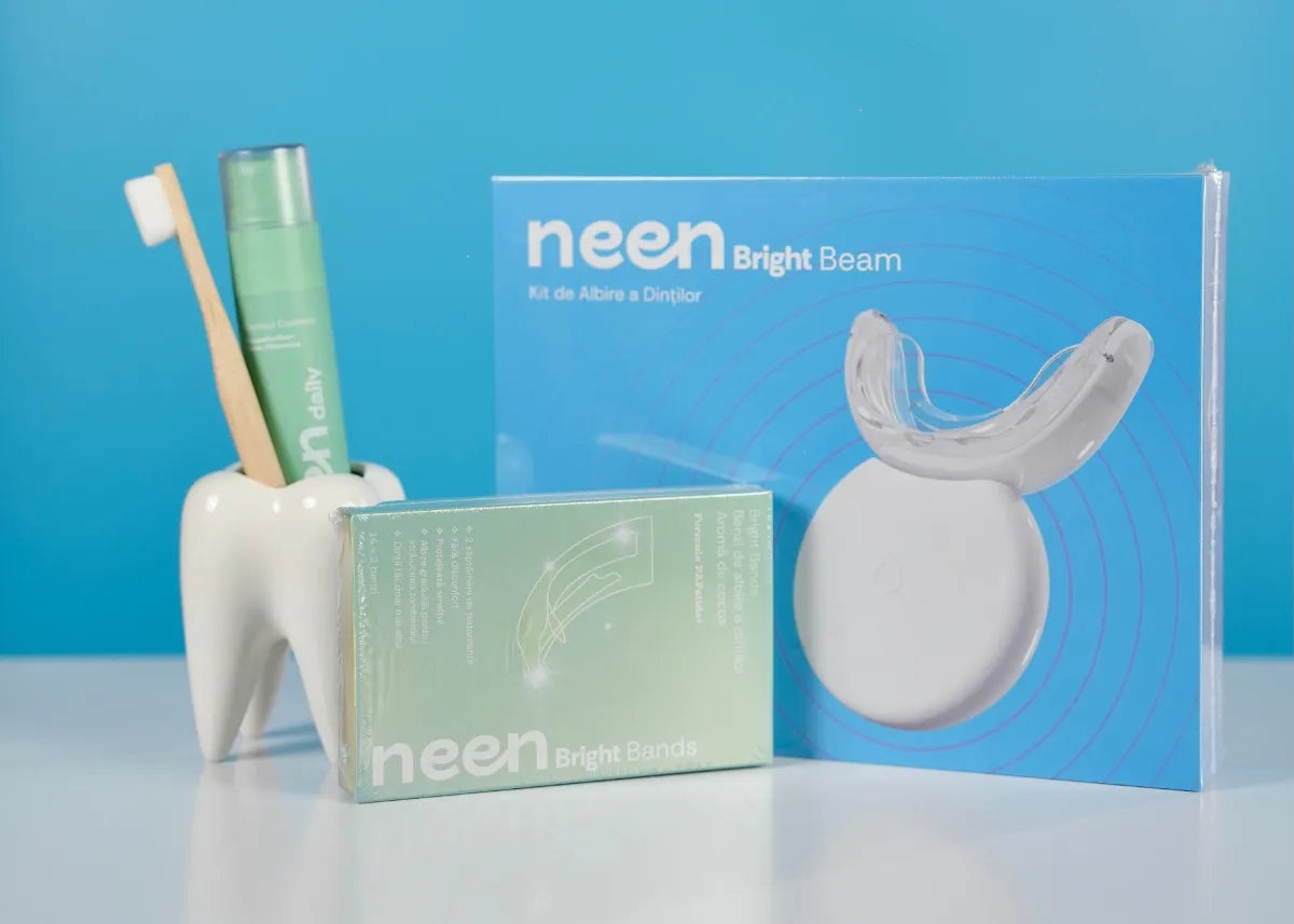kit de albire benzi de albire si pasta de dinti neen pachet de albire dentara