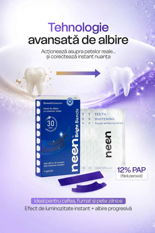 alternativa la benzi buencia mov benzi de albire mov neen cu efect instant si fara peroxid