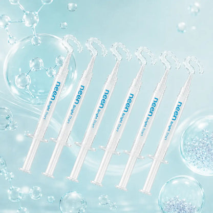 6 seringi cu gel de albire dentară refill neen® Bright Start, formulă cu PAP fără peroxid