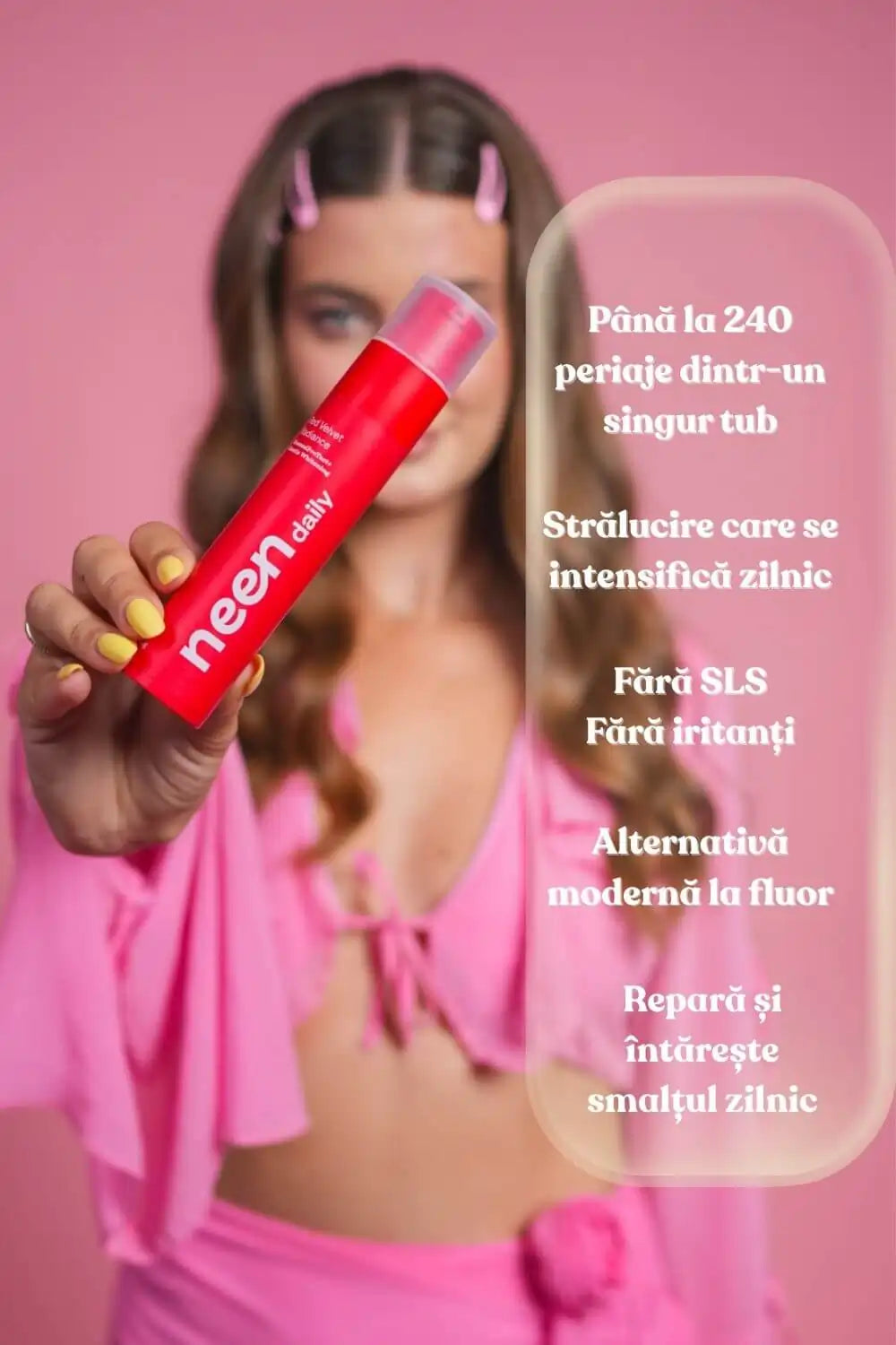 pasta de dinti neen daily red velvet cu aroma dulce de red velvet si vanilie pentru o experienta unica de periaj