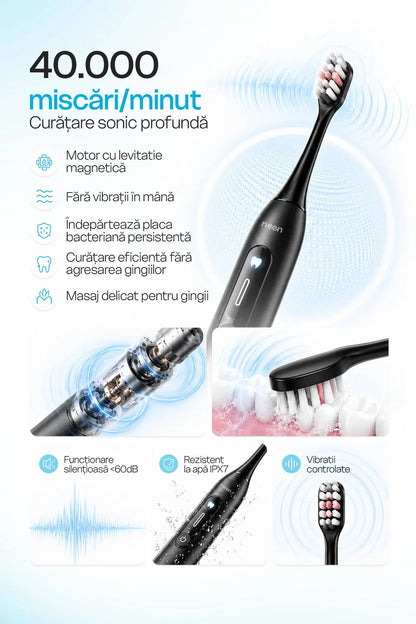 Periuta electrica sonica neen cu 40.000 miscari pe minut si motor cu levitatie magnetica